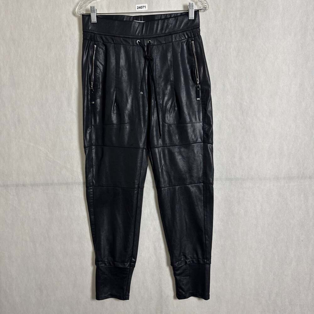 Raffaello Rossi Women's Size 36 Black Shine Zip Pocket Candy Jogger Pant